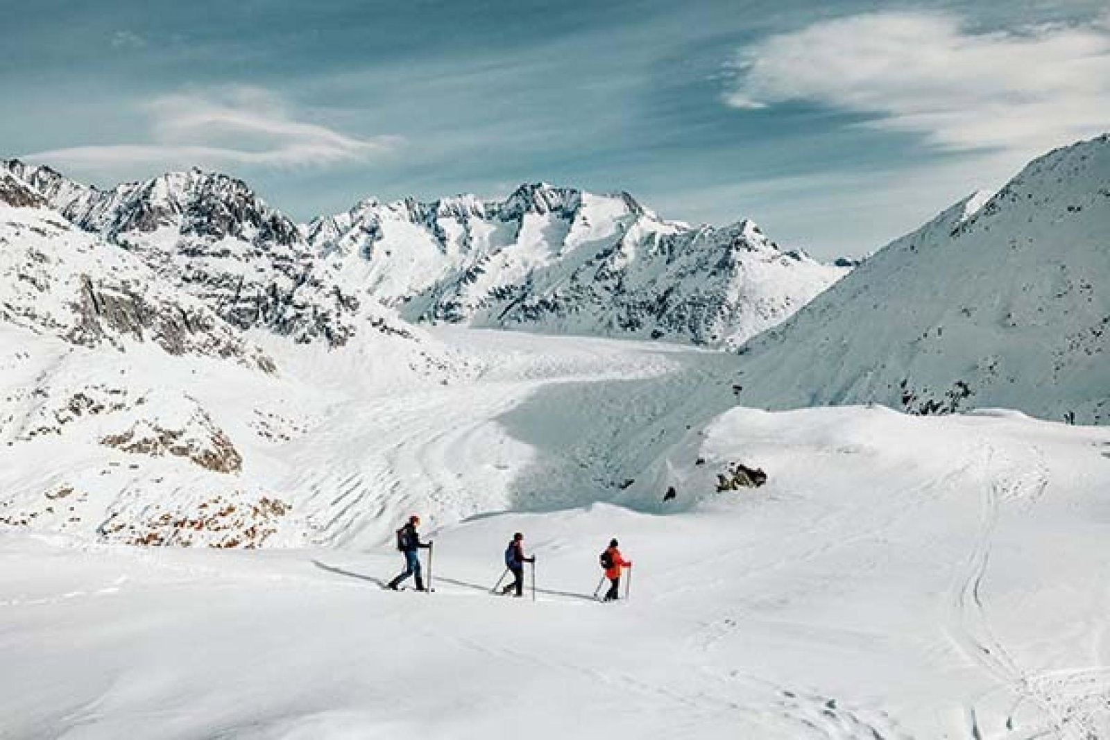 Skiing in the Aletsch Arena. Credit: Switzerland Tourism / Silvano Zeiter