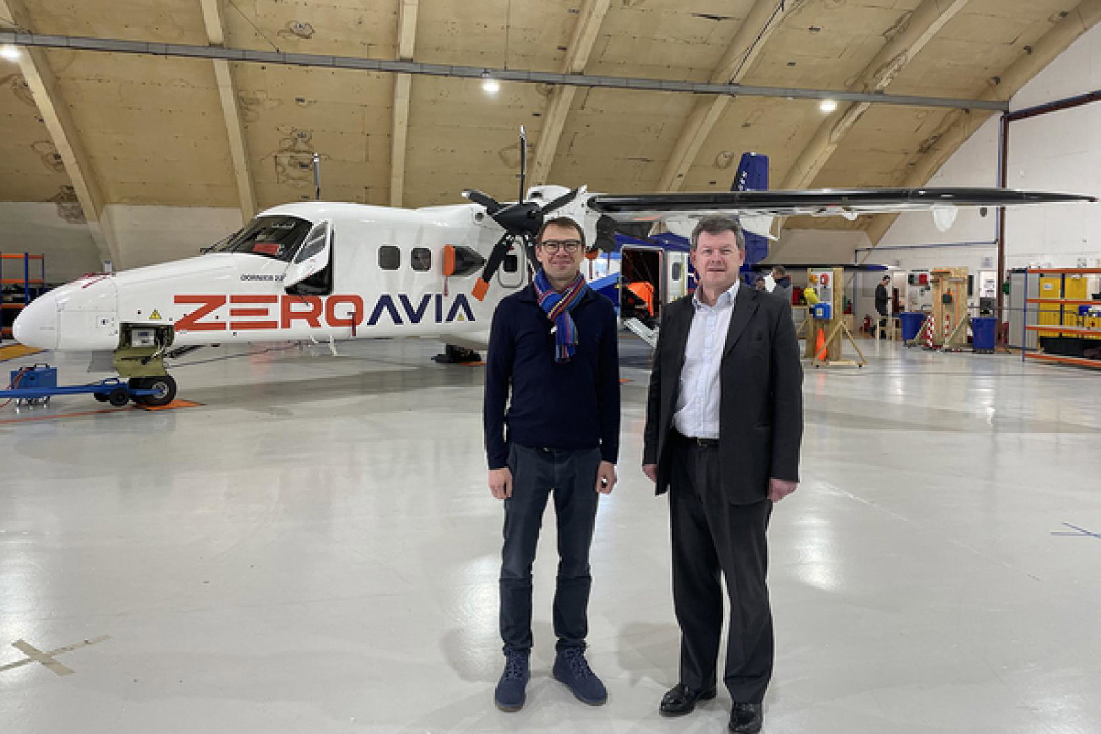 Sergey Kiselev, ZeroAvia, with Simon Richards, Birmingham airport