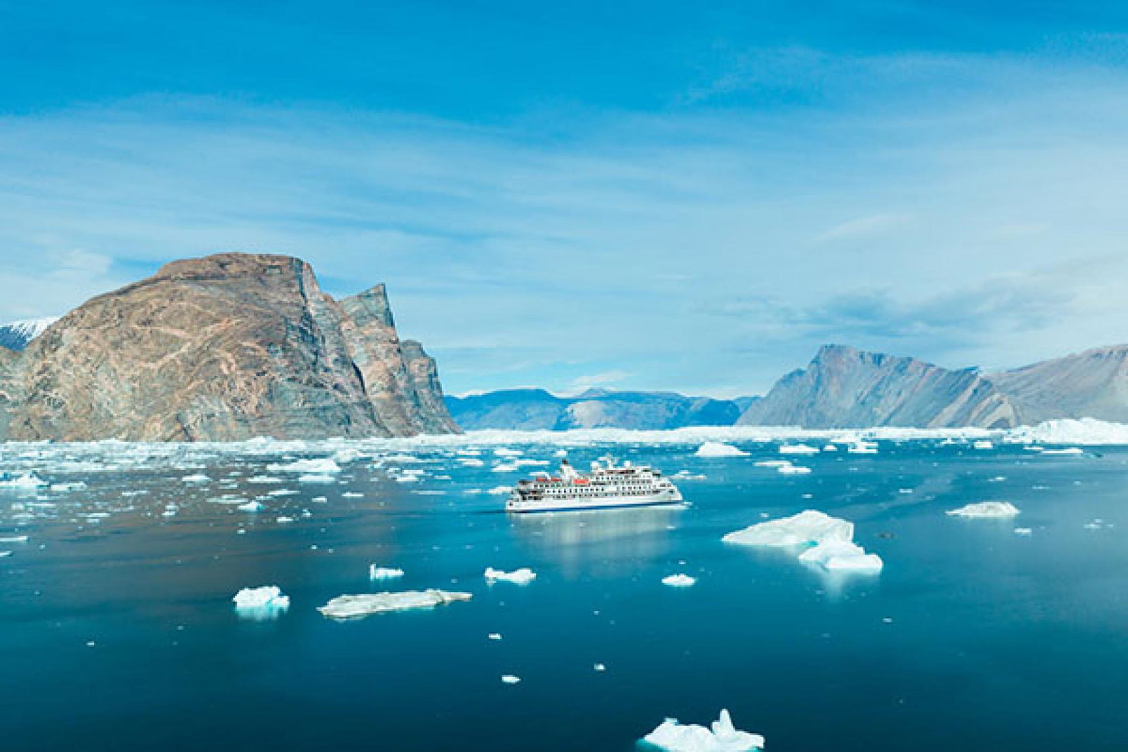 The Greg Mortimer in Greenland. Credit: Aurora Expeditions/Tyson Mayr