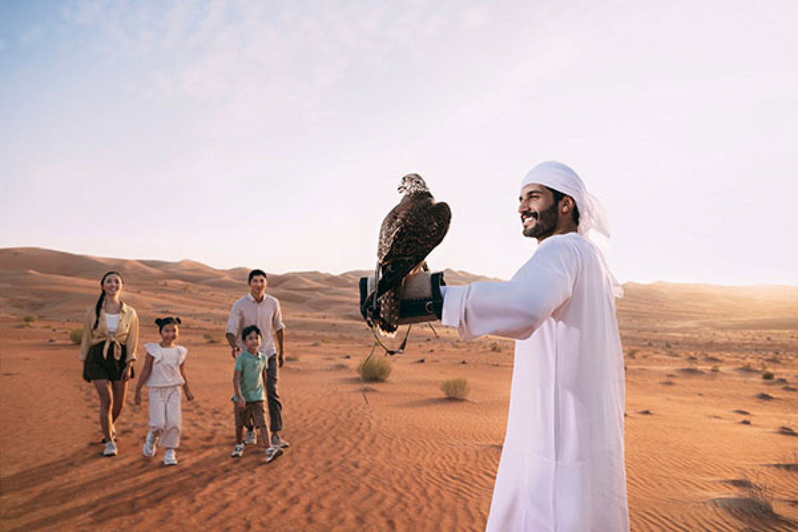 A falconry experience at Qasr Al Sarab