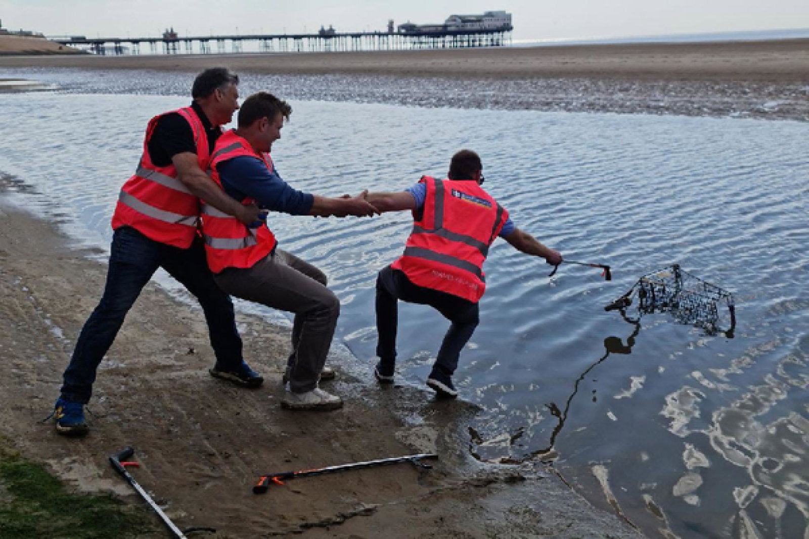 Not every piece of litter was easy to reach