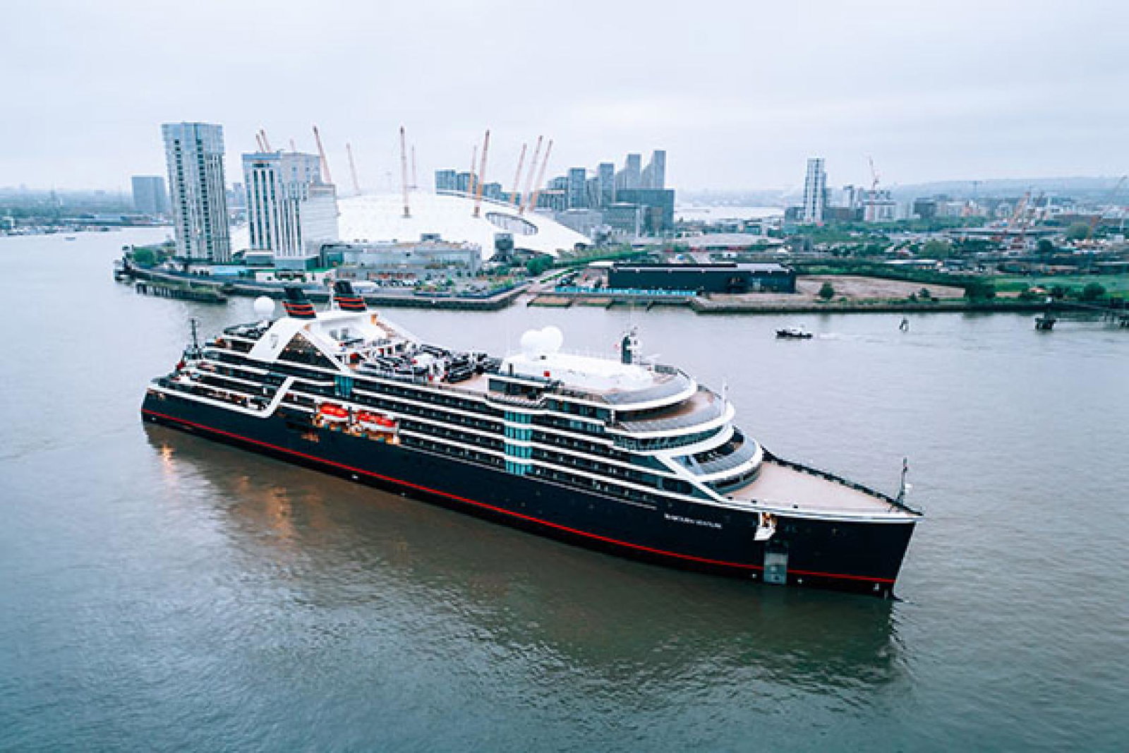 Seabourn Venture in Greenwich on 12 May during its inaugural visit to the UK 