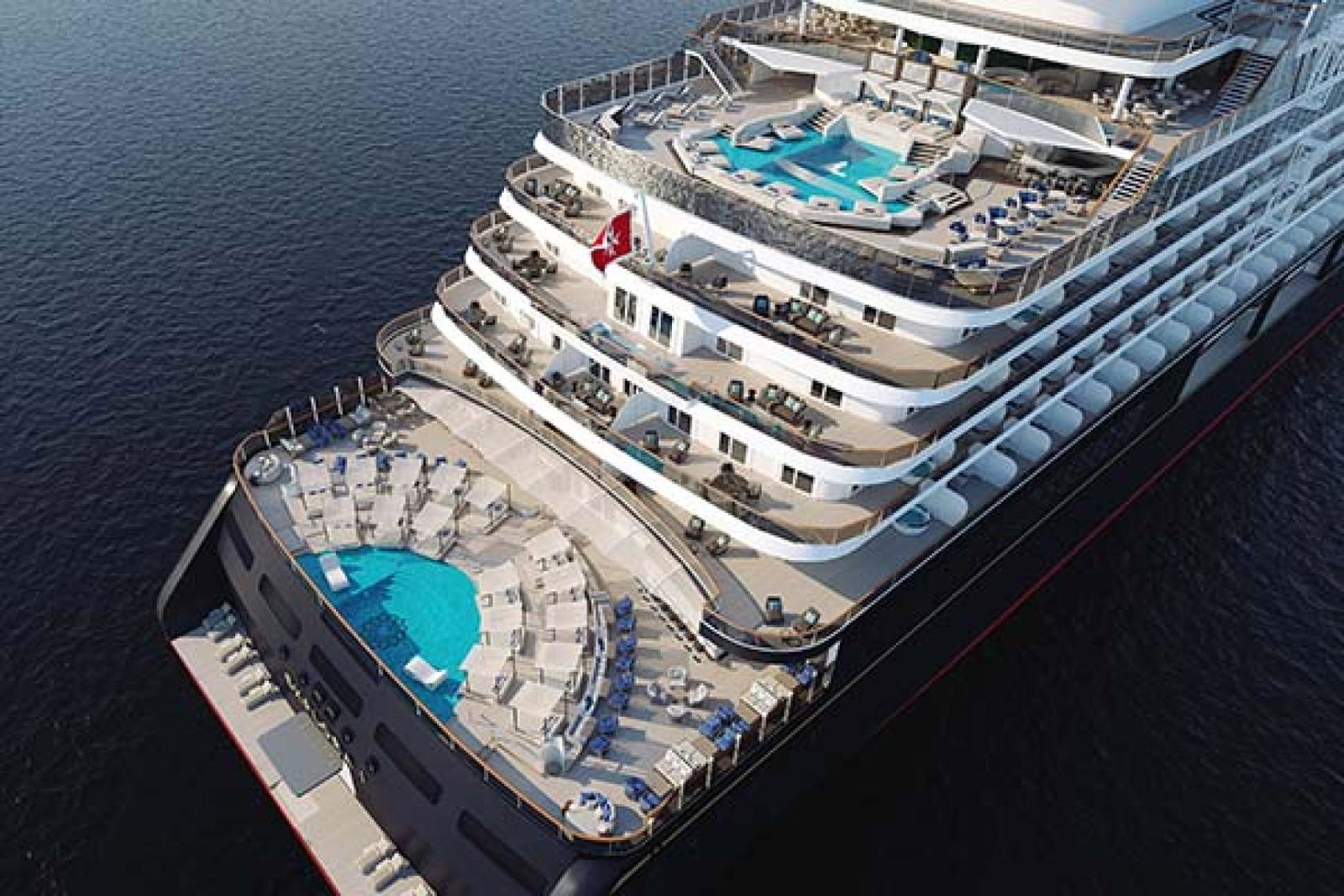 The Astern Pool and Atoll Pool on Explora I, which launches this July