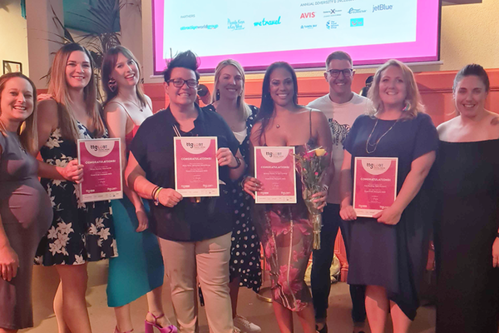 The Travel Pride Champions 2024 alongside partners Attraction World Group, Florida Keys and Key West, WeTravel