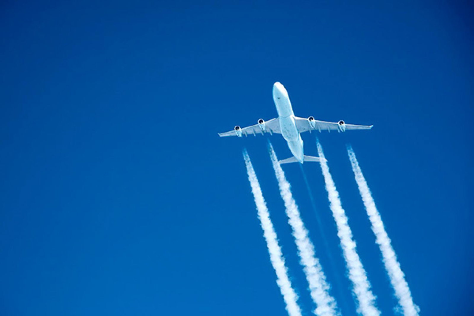 Aircraft flying in a clear sky