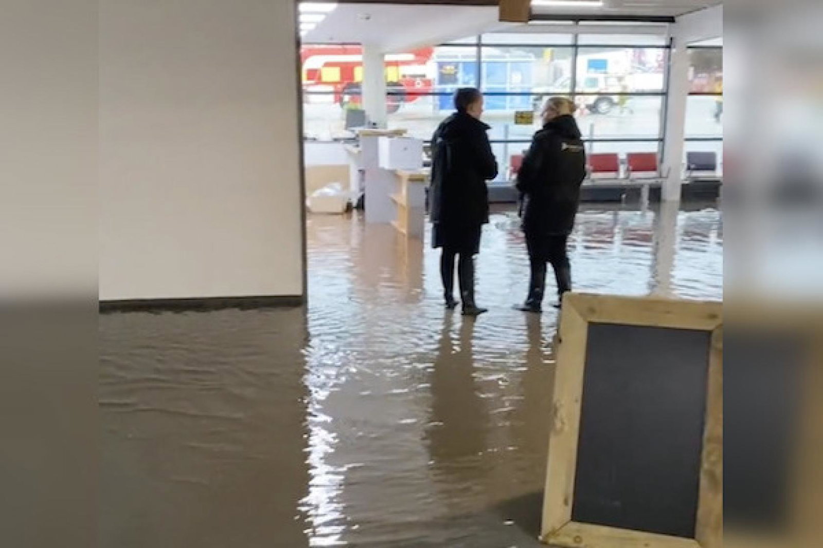 Exeter airport, flood, Sept 2023, credit: Justin Sharp/Twitter