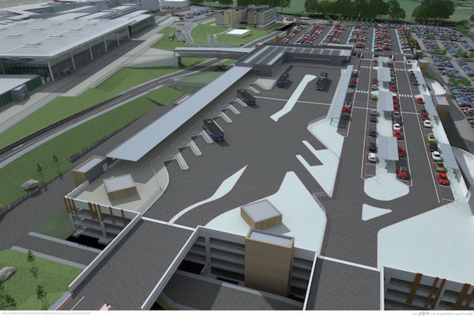 Bristol airport, public transport hub, sept 23, credit: 3dpix.co.uk