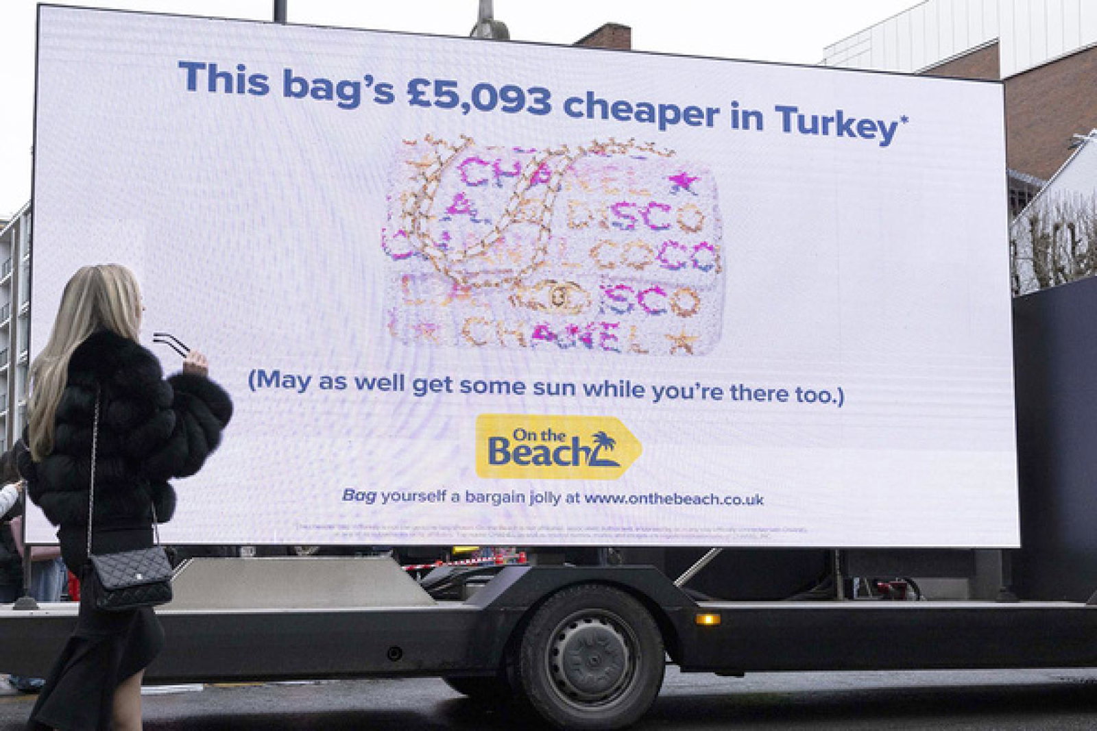 On the Beach ambushes luxury brand event with 'holidays, not handbags!' message