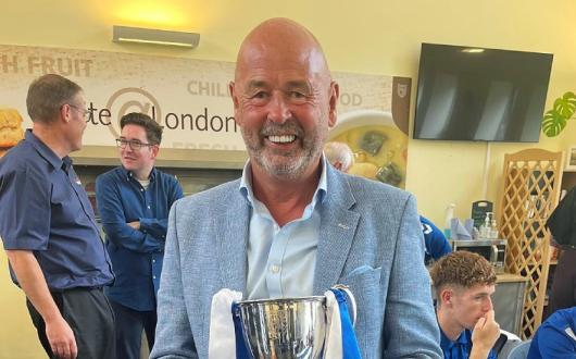 Hays Travel North West owner Don Bircham pictured with the Scottish FA youth cup