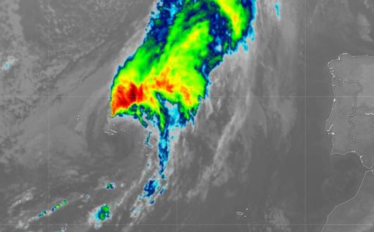 Hurricane Gabrielle over the Azores