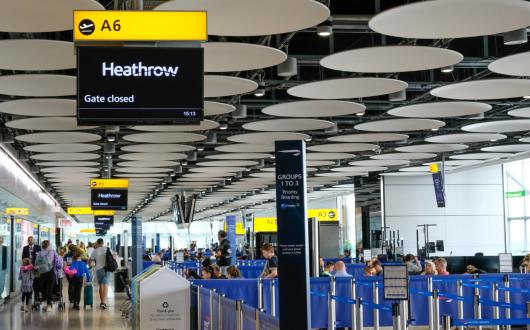 Check in gates at Heathrow airport
