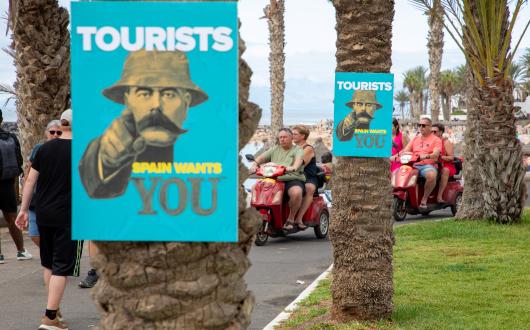 A poster of the famous Lord Kitchener (complete with bucket hat) insisting: “Tourists – Spain wants you”