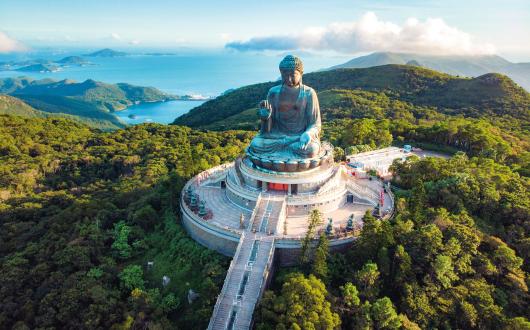 Ngong Ping on Lantau Island in Hong Kong is home of the Big Buddha