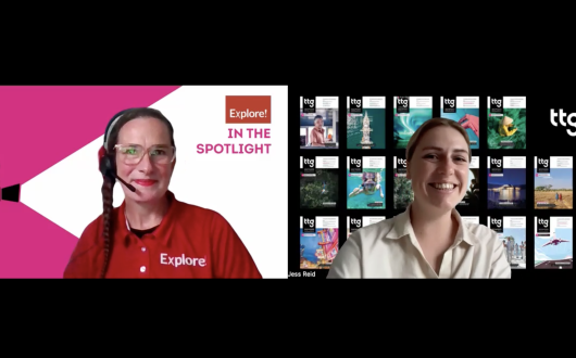 Screen shot of Philippa Baines and Jessica Reid smiling at camera