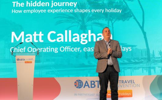 Matt Callaghan addressed delegates on how employee experience shapes people's holidays