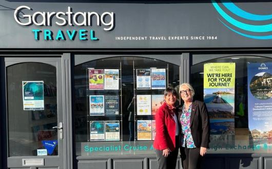 Garstang Travel's Nicole Eaves (right) pictured with Althams Travel MD Sandra McAllister