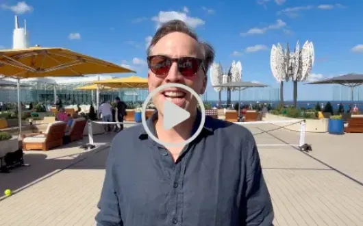 Harry Kemble onboard Celebrity Cruises' newest ship, Celebrity XCel