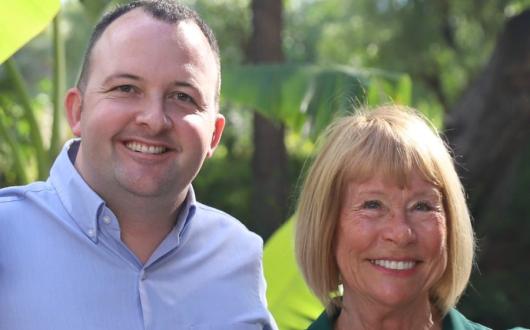 Dame Irene Hays pictured with Hays chief operating officer Jonathon Woodall-Johnston