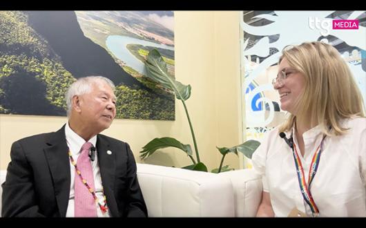 Sarawak minister being interviewed by TTG journalist