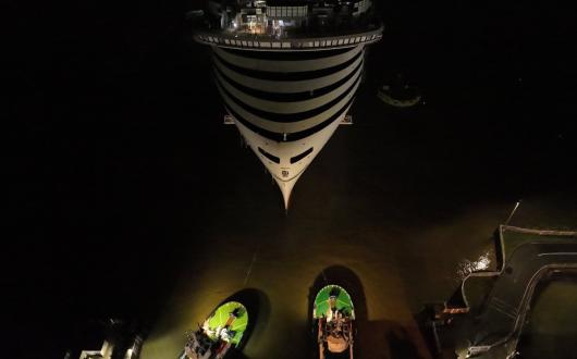 MSC World Asia was floated out at the Chantiers de l'Atlantique shipyard this week