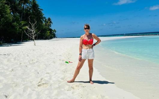 Caroline Joyner in the Maldives
