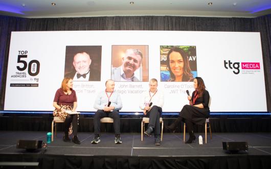 Tom Britton, Marble City Travel; John Barrett, Magic Vacations; and Caroline O'Toole, JWT Travel, discussed the benefits of TTG's Top 50 programme with TTG's Pippa Jacks
