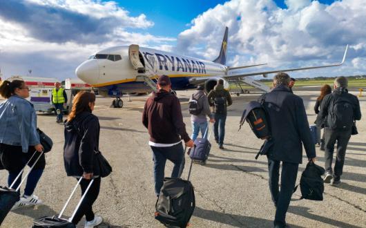 Ryanair passengers board