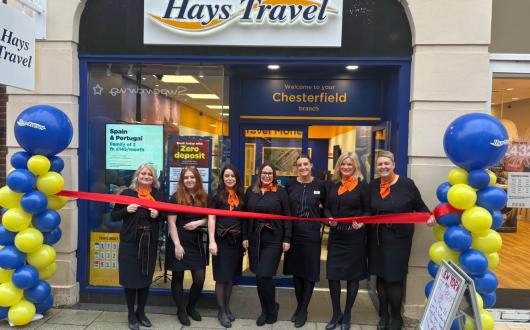 The team at Hays Travel Chesterfield pictured outside the new shop