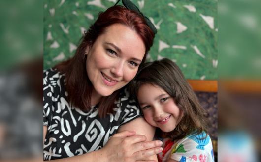 Bebe King pictured right with mum Lauren