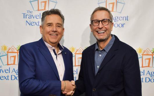 The Travel Agent Next Door chief executive Flemming Friisdahl with Travel Counsellors chief executive Steve Byrne