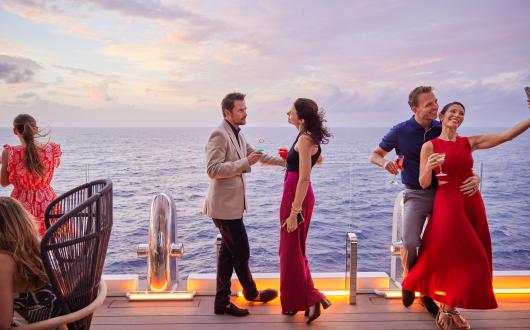 People standing on cruise ship