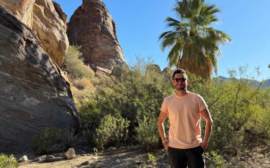 Jake Graf trekking in Cahuilla Canyon