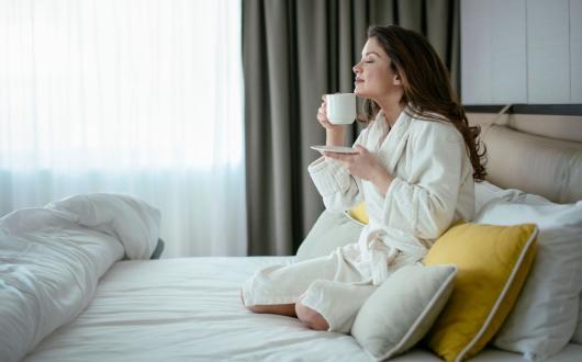 Woman drinking coffee