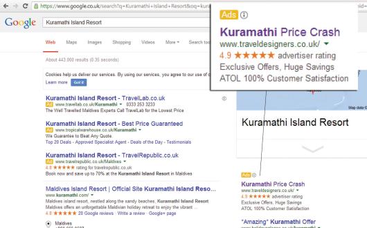 Travel Designers Google advertising