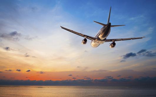 Aircraft at sunset (stock)