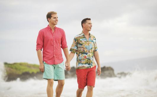 LGBT - male couple beach (stock)
