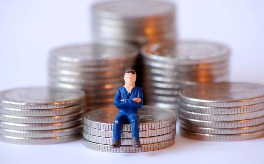 Tax / money - man on coins (stock)