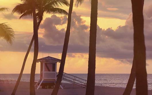 Miami beach at sunset