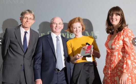 Gloucester Services claims its trophy in the Independent's first Travel Awards
