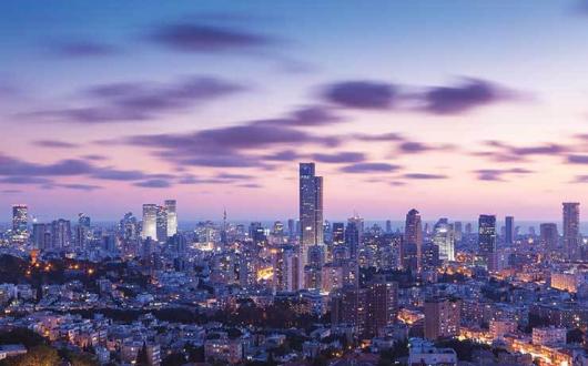 Tel Aviv skyline dusk