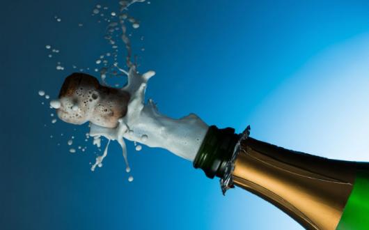 Champagne cork popping