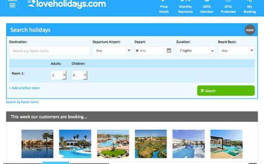 loveholidays.com homepage