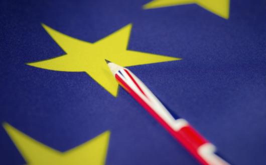 Brexit, flag, pencil