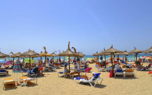 Majorca beach tourists