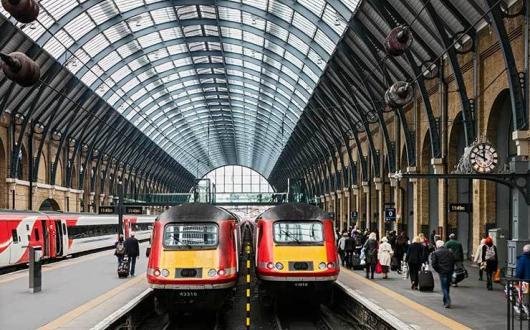 Trains at platform in Kings Cross