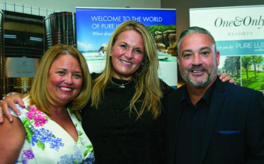 Winner Joanne Morris with Gordon McCreadie and Tracy Hirsz Pure Luxury