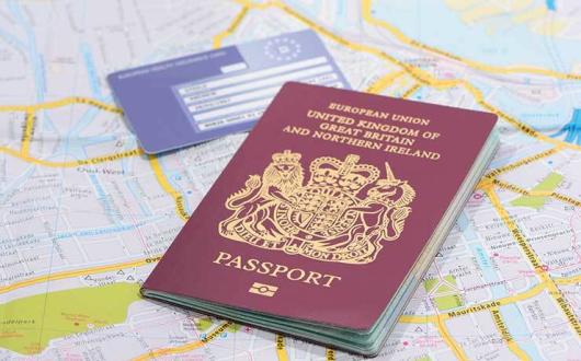 EU UK passport and map iStock_35883402