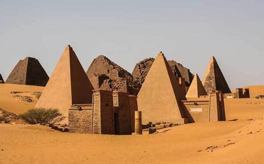 Meroe pyramids in the Sahara desert, Sudan