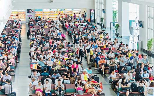 A chinese airport departure lounge