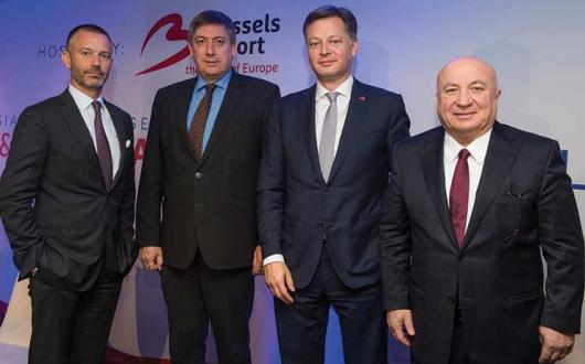 From left: ACI Europe director general Olivier Jankovec; Belgian deputy prime minister and minister